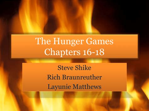 The Hunger Games Chapters 16–18 Summary & Analysis.